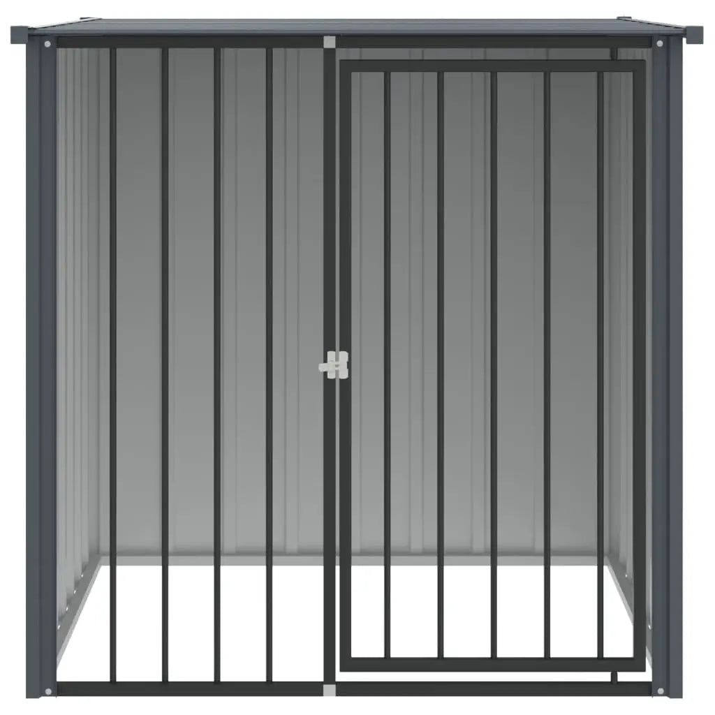 vidaXL Dog House with Roof Black 110x103x109 cm Galvanised Steel - from vidaXL