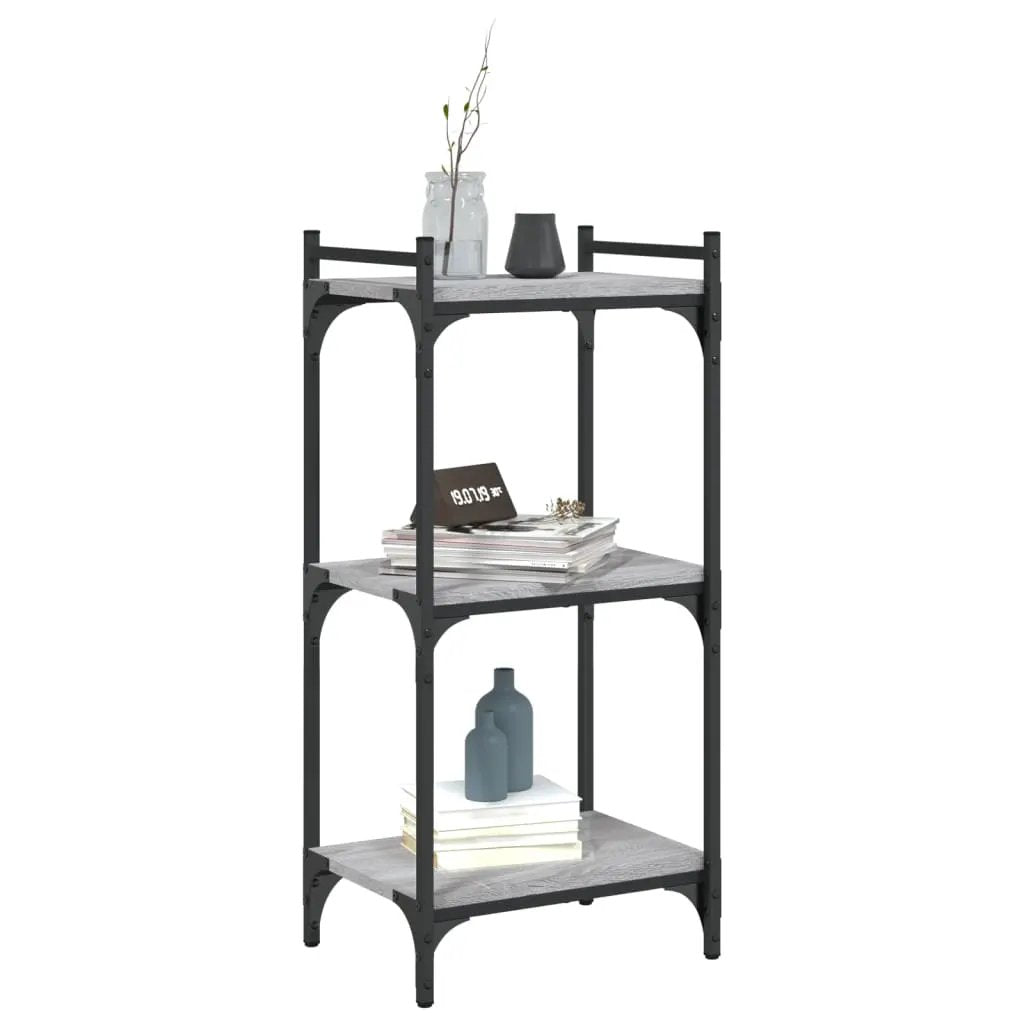 vidaXL vidaXL Bookcase 3-Tier Grey Sonoma 40x30x86 cm Engineered Wood - Bookcase