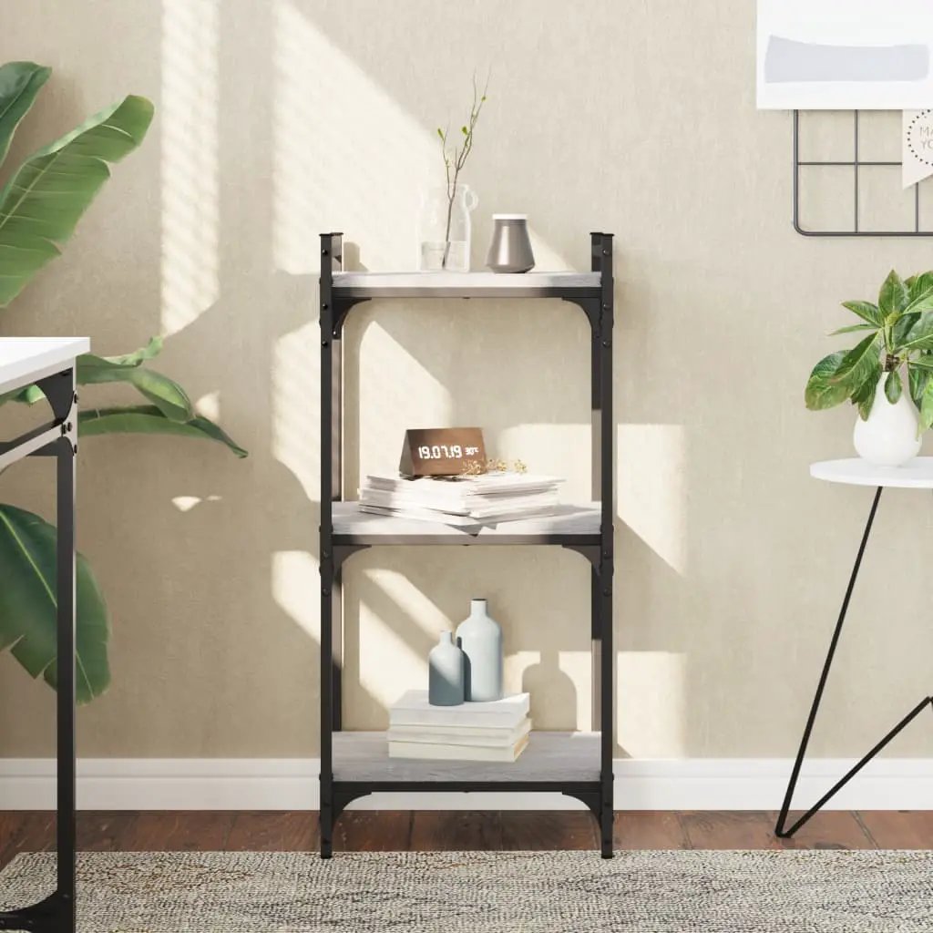 vidaXL vidaXL Bookcase 3-Tier Grey Sonoma 40x30x86 cm Engineered Wood - Bookcase