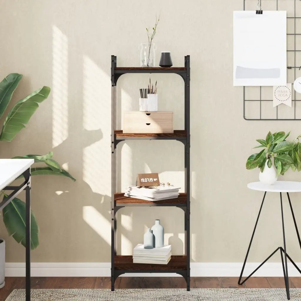 vidaXL vidaXL Bookcase 4-Tier Brown Oak 40x30x120 cm Engineered Wood - Bookcase