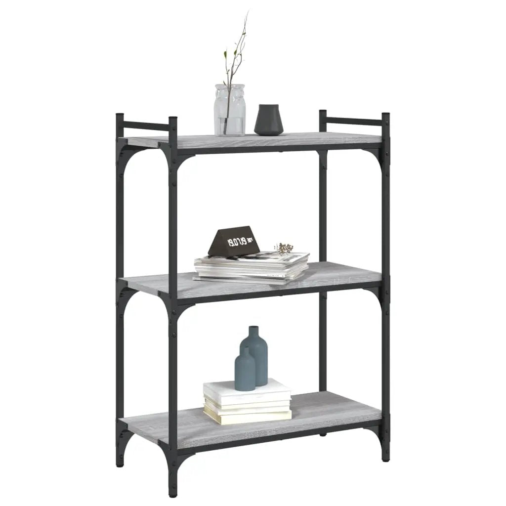 vidaXL vidaXL Bookcase 3-Tier Grey Sonoma 60x30x86 cm Engineered Wood - Bookcase