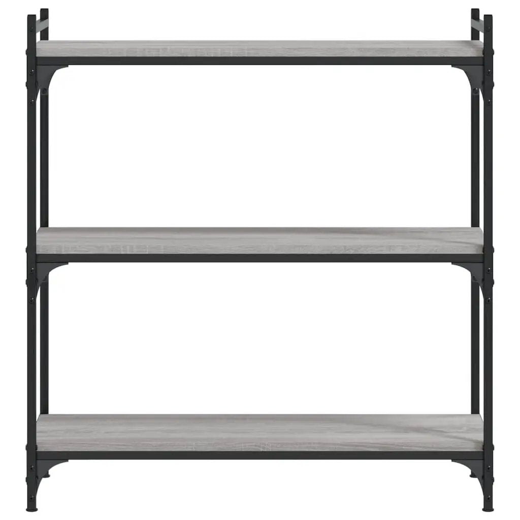 vidaXL vidaXL Bookcase 3-Tier Grey Sonoma 80x30x86 cm Engineered Wood - Bookcase