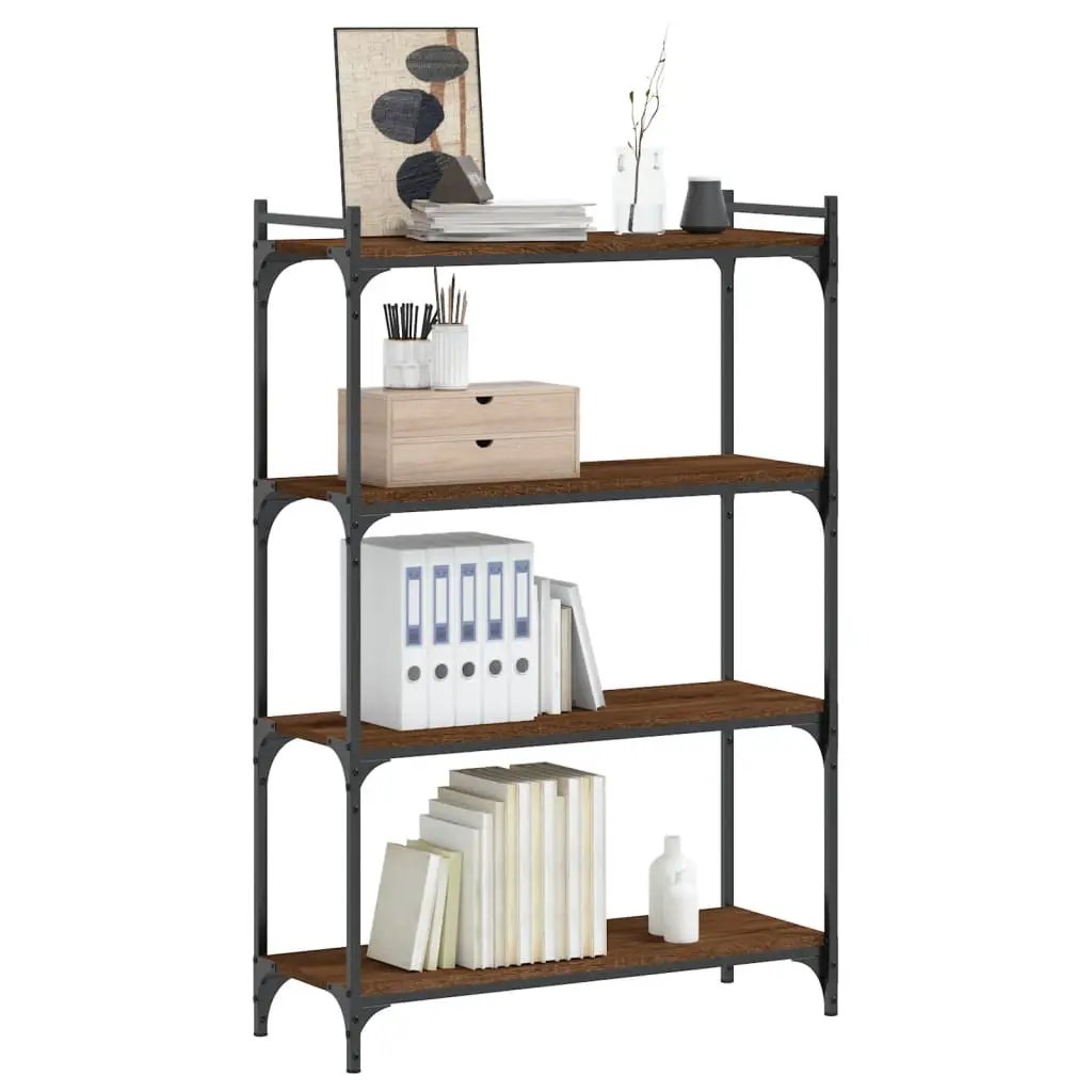 vidaXL vidaXL Bookcase 4-Tier Brown Oak 80x30x120 cm Engineered Wood - Bookcase