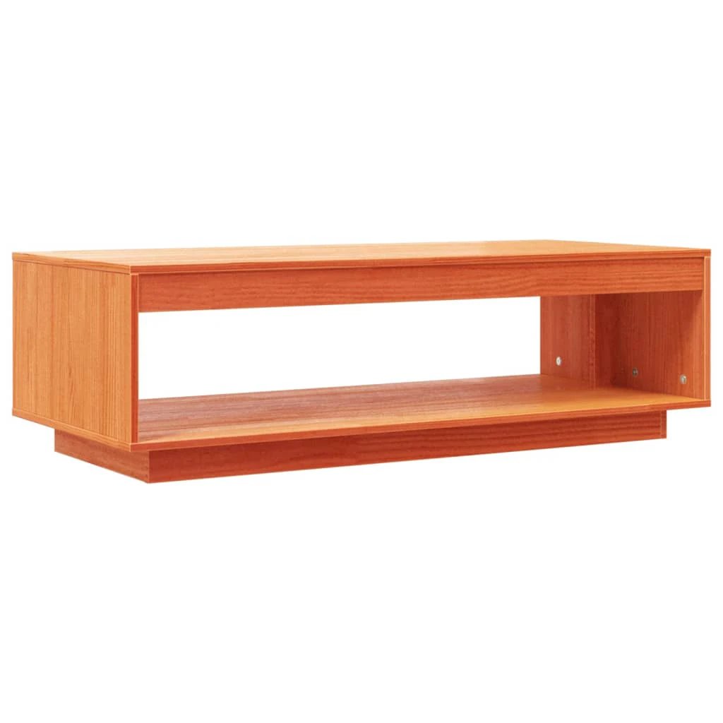 VidaXL Coffee Table 110x50x33.5 Cm Solid Pine Rustic Wax Brown Living Room And Lounge Decor by vidaXL