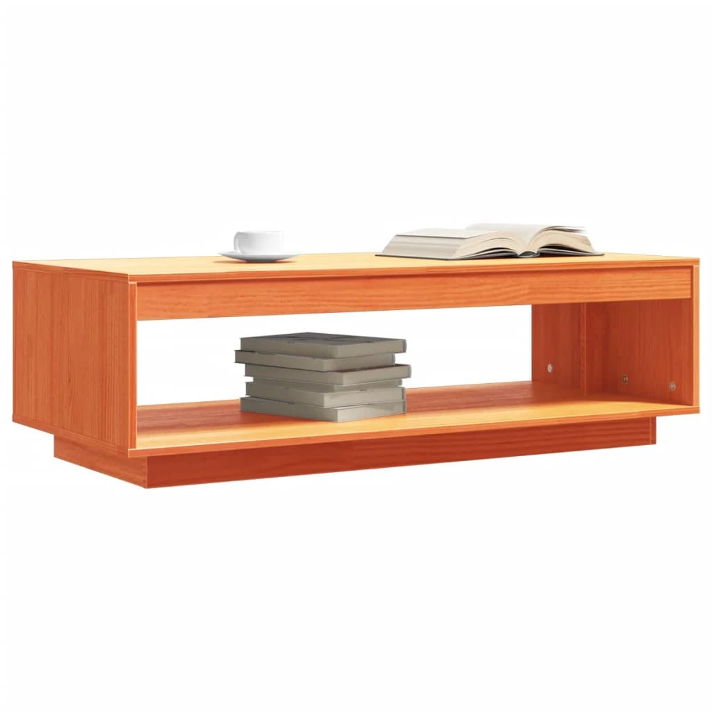 VidaXL Coffee Table 110x50x33.5 Cm Solid Pine Rustic Wax Brown Living Room And Lounge Decor by vidaXL