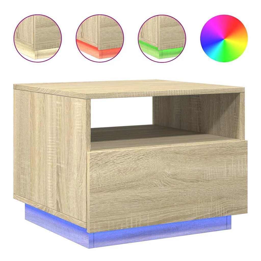 vidaXL VidaXL Coffee Table 50x49x40cm LED Lights Home - Coffee Table