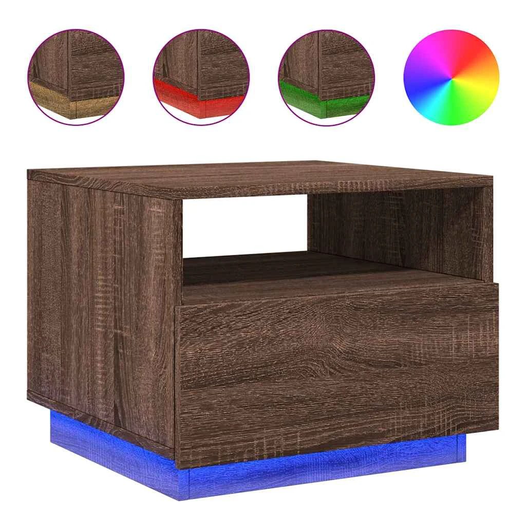 vidaXL Coffee Table 50x49x40cm LED Lights by vidaXL