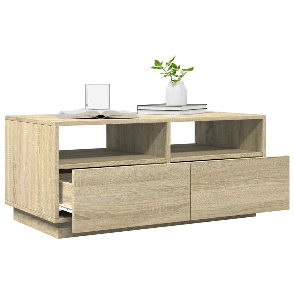 VidaXL Coffee Table 90x49x40 Cm LED Living Room by vidaXL
