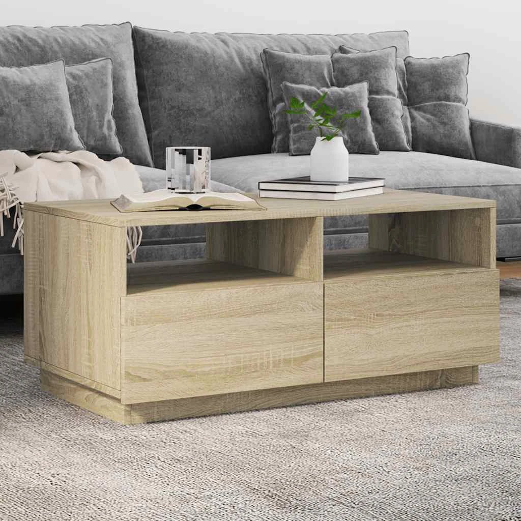 vidaXL VidaXL Coffee Table 90x49x40 Cm LED Living Room - Coffee Table