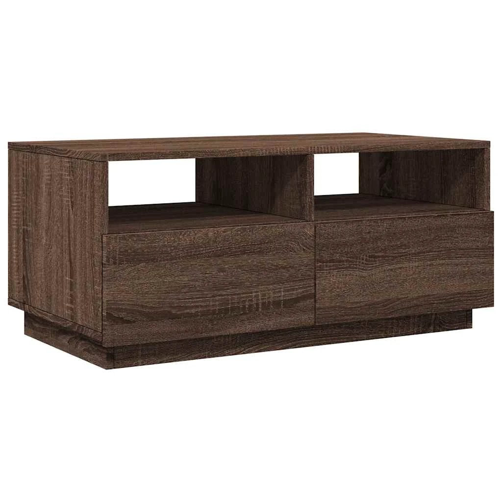 VidaXL Coffee Table 90x49x40 LED Lights Lounge by vidaXL