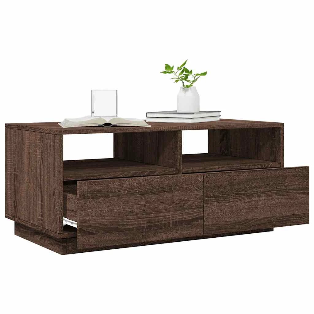 VidaXL Coffee Table 90x49x40 LED Lights Lounge by vidaXL