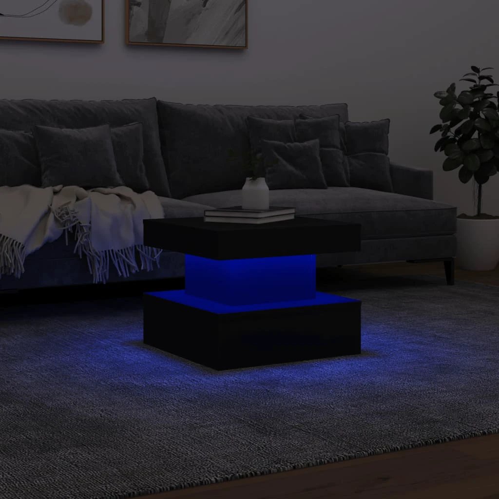 vidaXL vidaXL CoffeeTable 50x50x40 LEDLights LivingRoom - Coffee Table