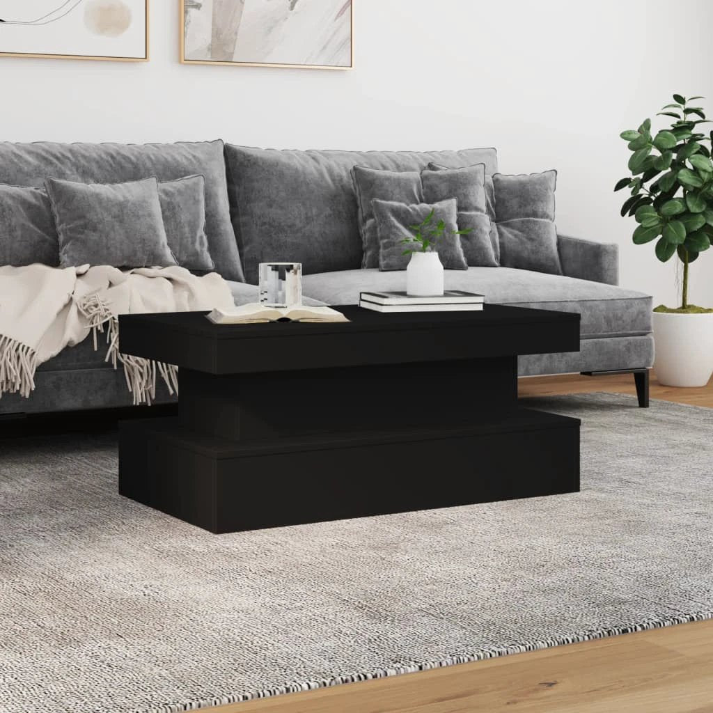 VidaXL Coffee Table 90x50x40 cm LED Lights Modern Living Room Decor Engineered Wood by vidaXL