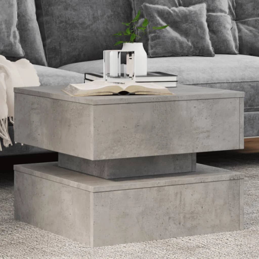 VidaXL Coffee Table 50x50x40 cm with LED Lights for Modern Living Room Decor and Ambience by vidaXL