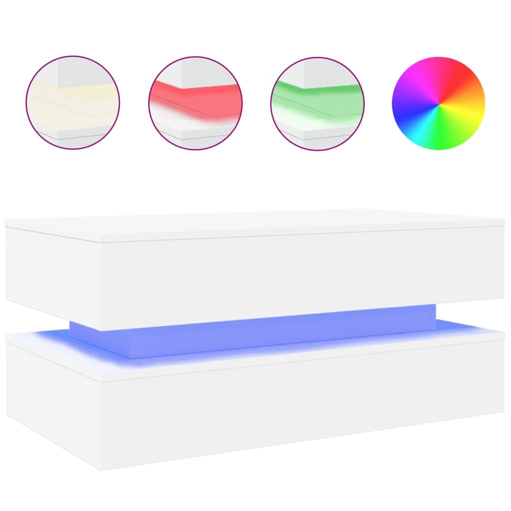 vidaXL vidaXL Coffee Table 90x50x40 cm LED Living Room - Coffee Table