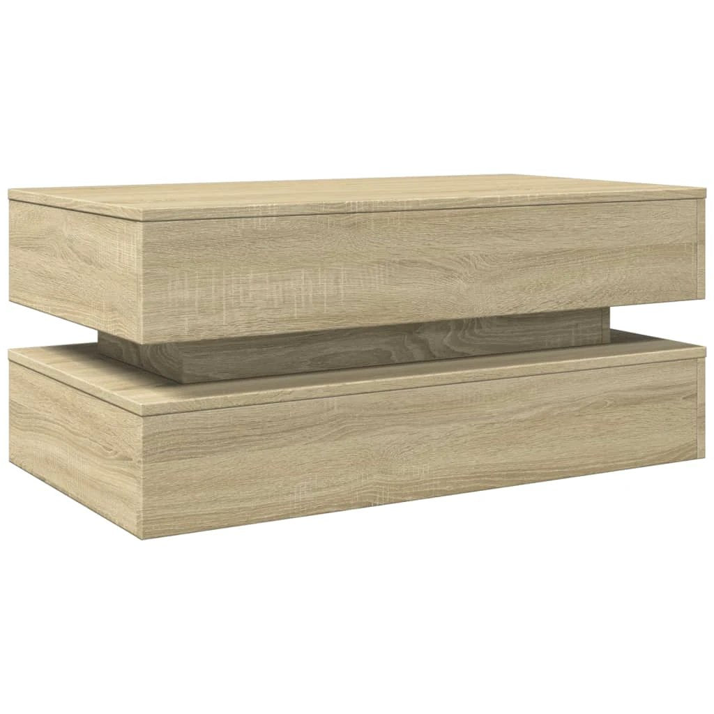 vidaXL VidaXL Coffee Table 90x50x40 cm With LED Lights For Modern Living Room Decor And Storage - Coffee Table
