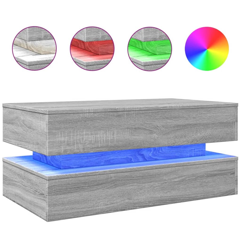 vidaXL VidaXL Coffee Table 90x50x40 cm LED Living Room - Coffee Table