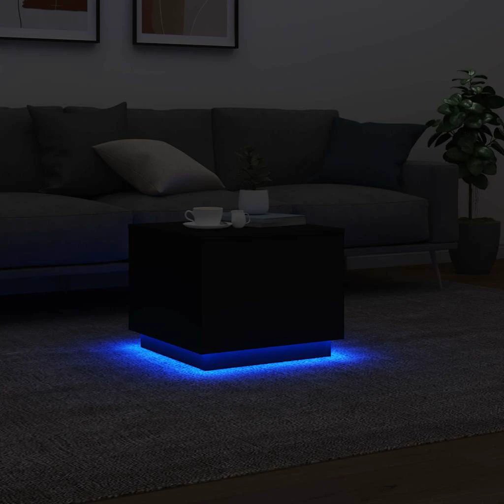 VidaXL Coffee Table 50x50x40 LED Lights Lounge by vidaXL