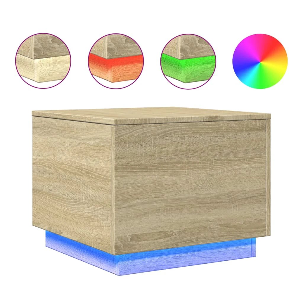 vidaXL Coffee Table 50x50x40 LED Living Room by vidaXL