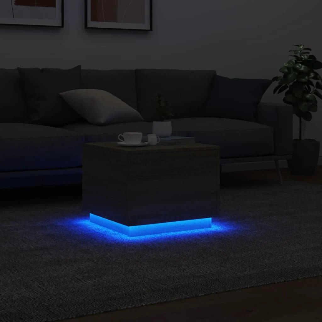 vidaXL Coffee Table 50x50x40 LED Living Room by vidaXL