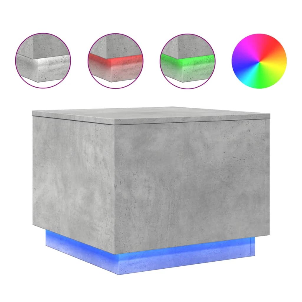 vidaXL VidaXL Coffee Table 50x50x40 LED Gray - Coffee Table