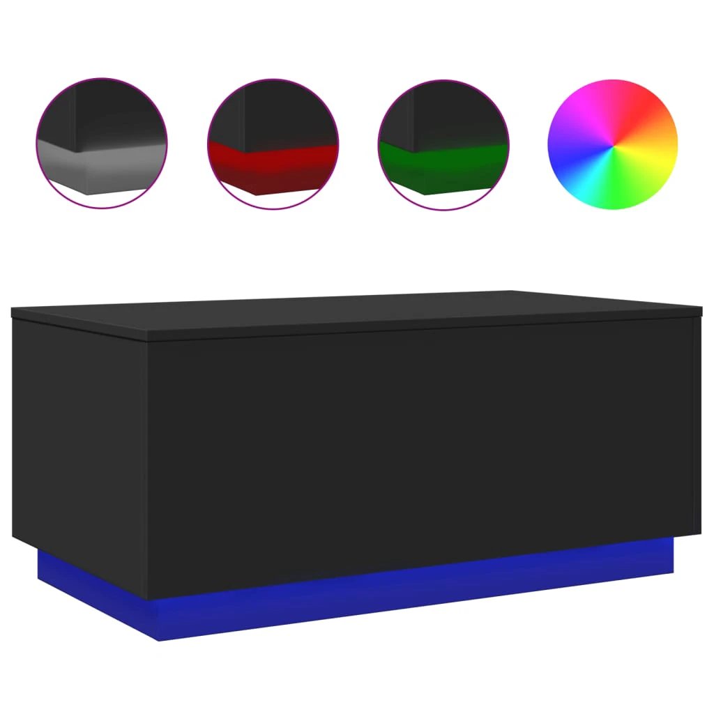 VidaXL Coffee Table 90x50x40 cm With Led Lighting For Modern Living Rooms And Contemporary Interiors by vidaXL