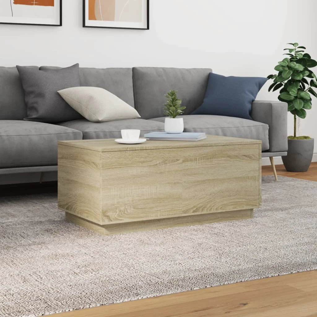 vidaXL Coffee Table 90x50x40 cm LED Living Room by vidaXL