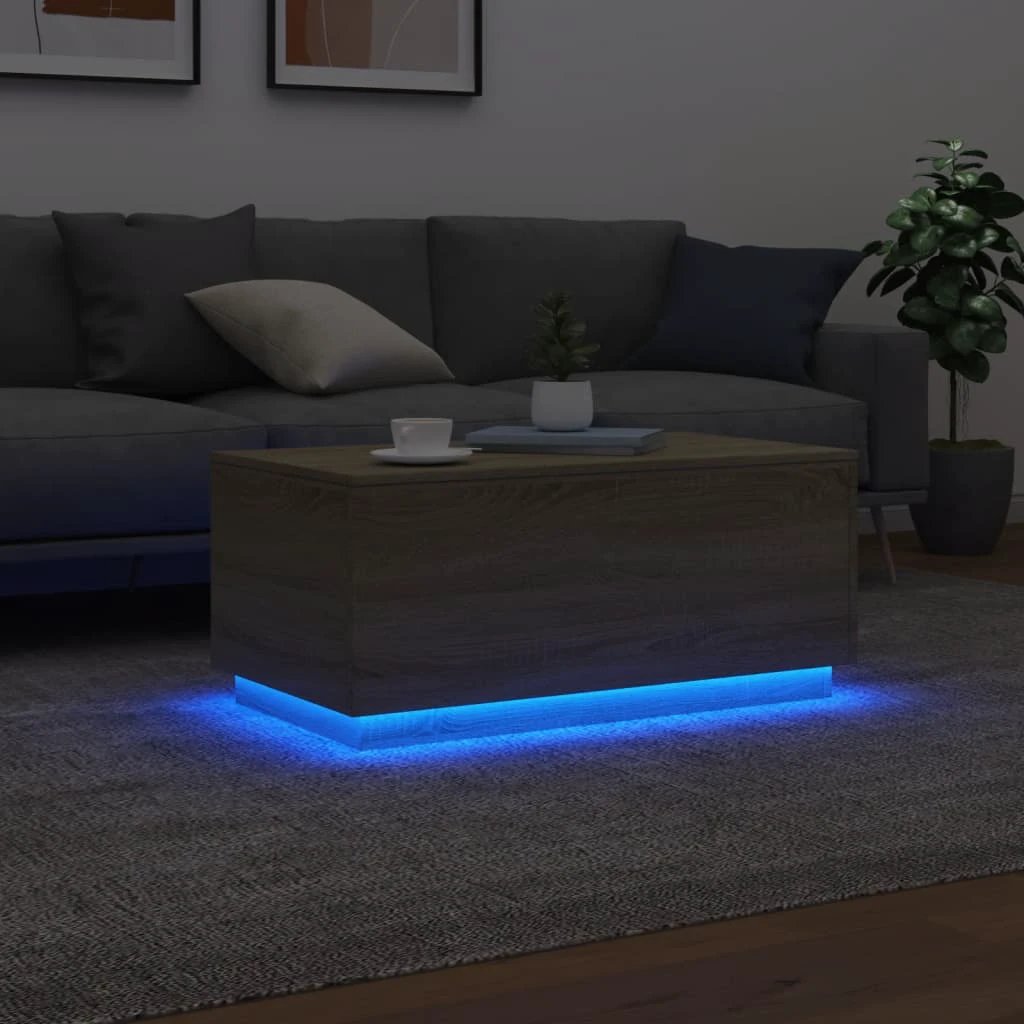 vidaXL Coffee Table 90x50x40 cm LED Living Room by vidaXL