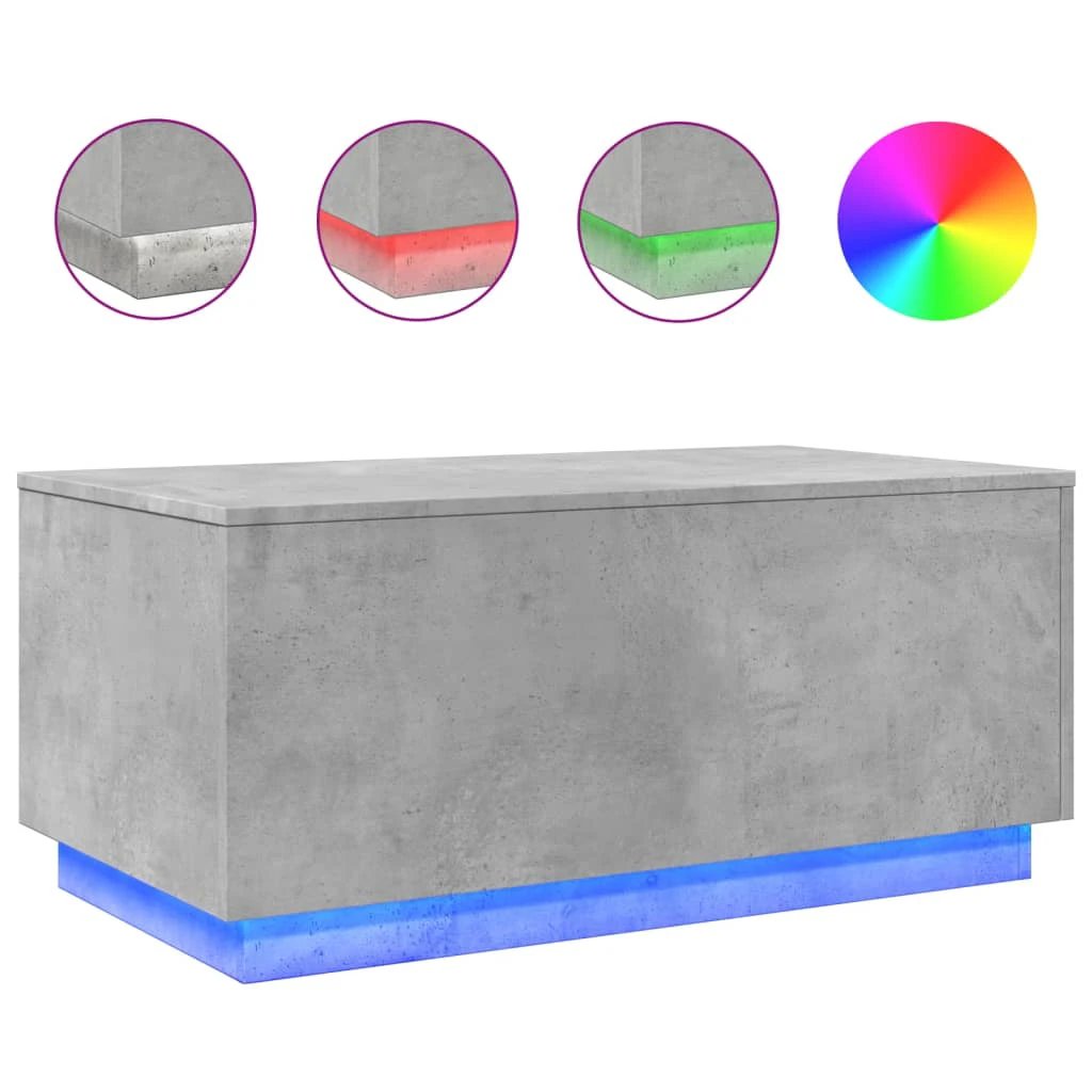vidaXL VidaXL Coffee Table 90x50x40 LED Lights - Coffee Table