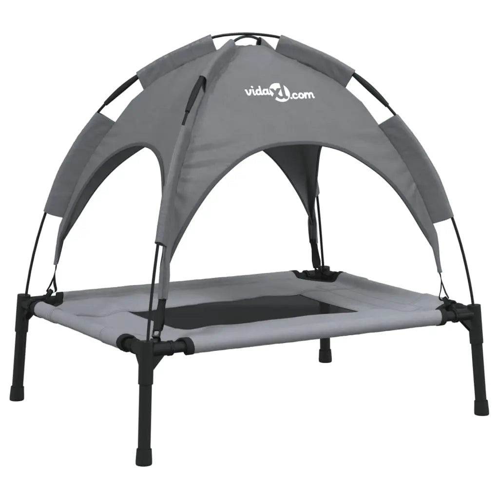 vidaXL Dog Bed with Canopy Anthracite Oxford Fabric and Steel - from vidaXL