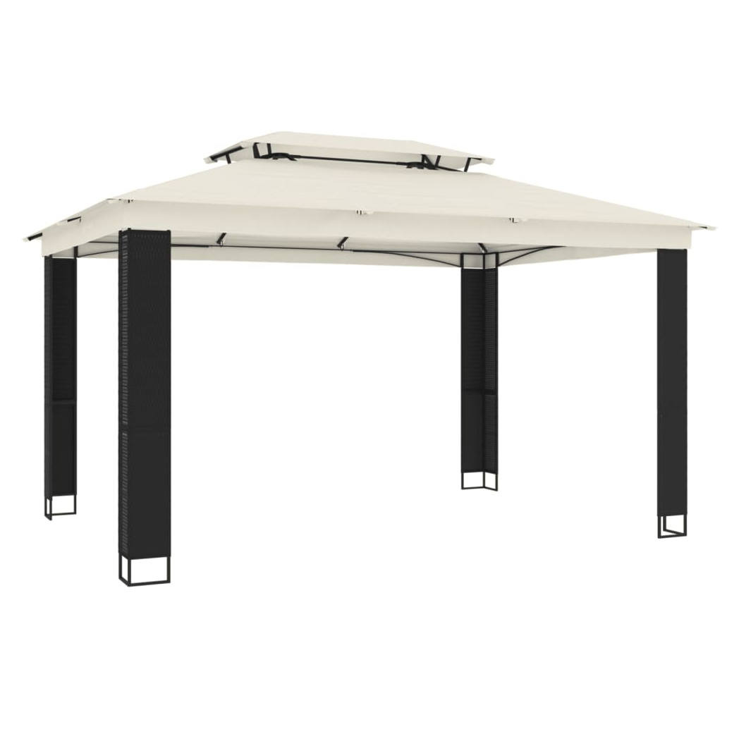 vidaXL vidaXL Gazebo with Double Roof Cream 2.94x2.94 m Steel - Gazebos