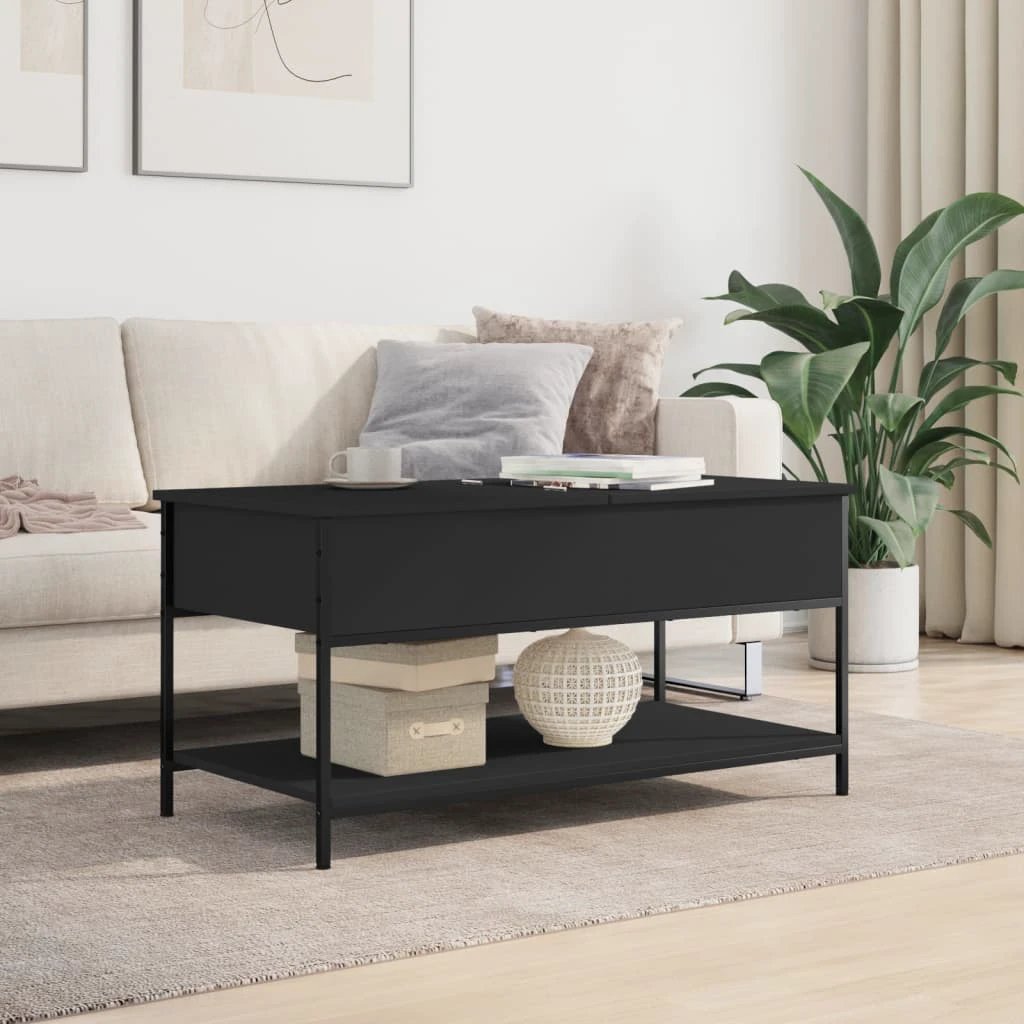 vidaXL Coffee Table 100x50x50 Wood Metal Storage by vidaXL