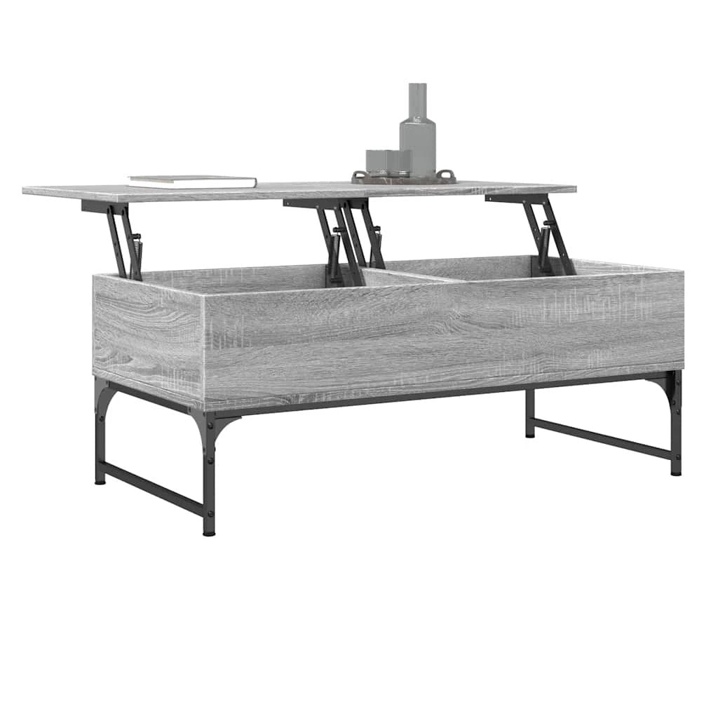 VidaXL Coffee Table 100x50x40 cm Engineered Wood and Metal with Storage for Living Room by vidaXL