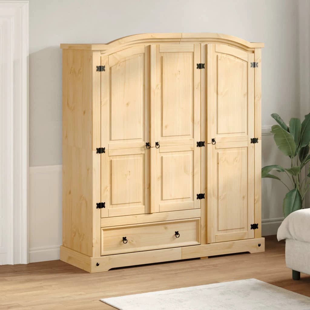 vidaXL vidaXL Wardrobe Corona 151.5x52x170 cm Solid Wood Pine - Wardrobe