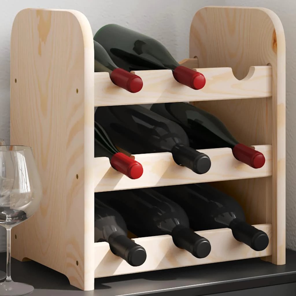 vidaXL vidaXL Wine Rack 33x25x37 cm Solid Wood Pine - Wine Rack