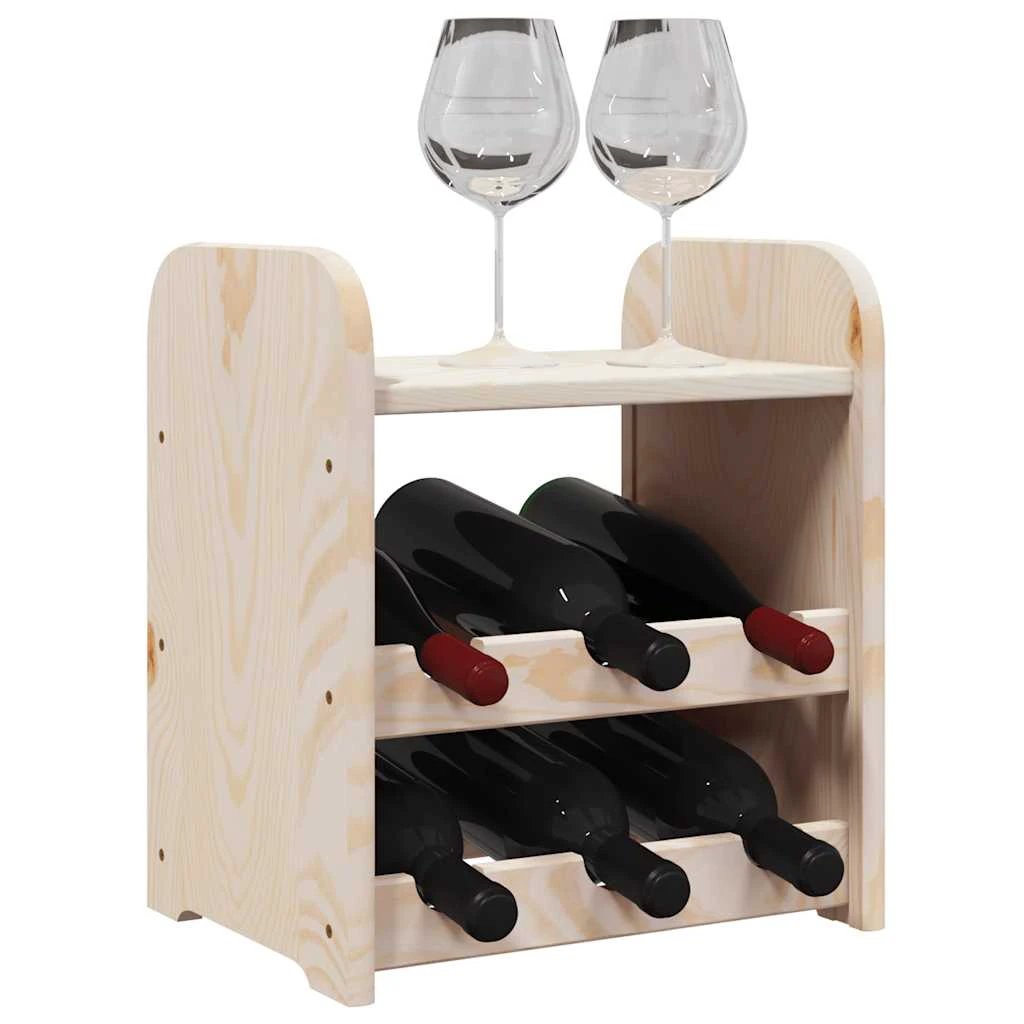 vidaXL vidaXL Wine Rack with Top Board 33x25x37 cm Solid Wood Pine - Wine Rack