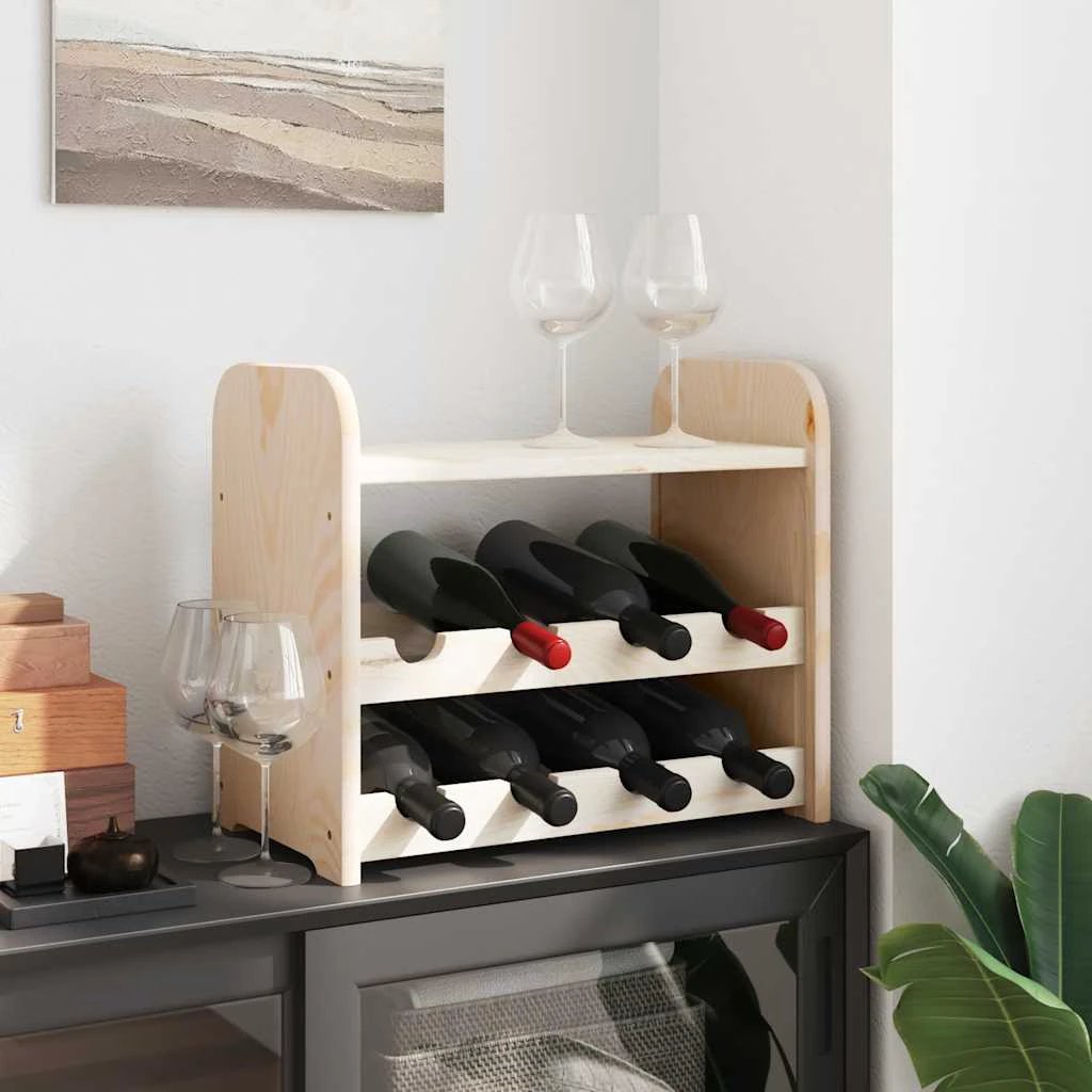 vidaXL vidaXL Wine Rack with Top Board 43x25x37 cm Solid Wood Pine - Wine Rack