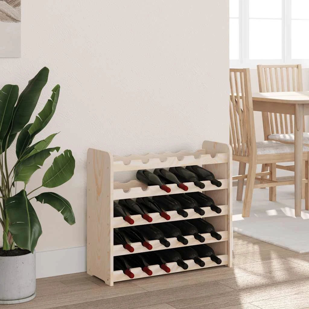 vidaXL vidaXL Wine Rack 67.5x25x60 cm Solid Wood Pine - Wine Rack
