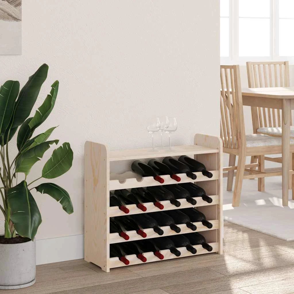 vidaXL vidaXL Wine Rack with Top Board 67.5x25x60 cm Solid Wood Pine - Wine Rack