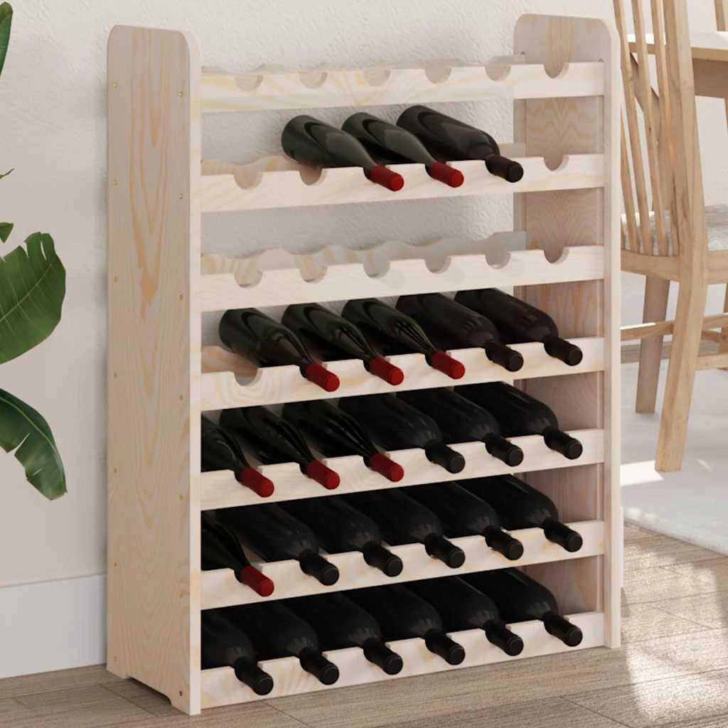 vidaXL vidaXL Wine Rack 67.5x25x87 cm Solid Wood Pine - Wine Rack