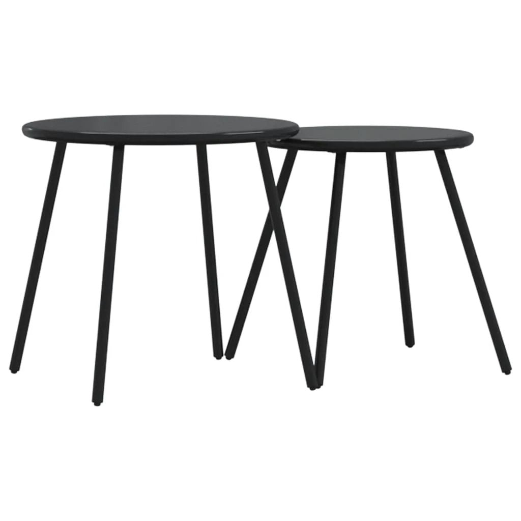 vidaXL vidaXL Outdoor Round Coffee Tables Set Of 2 50cm Diameter Powder Coated Steel Patio - Coffee Table