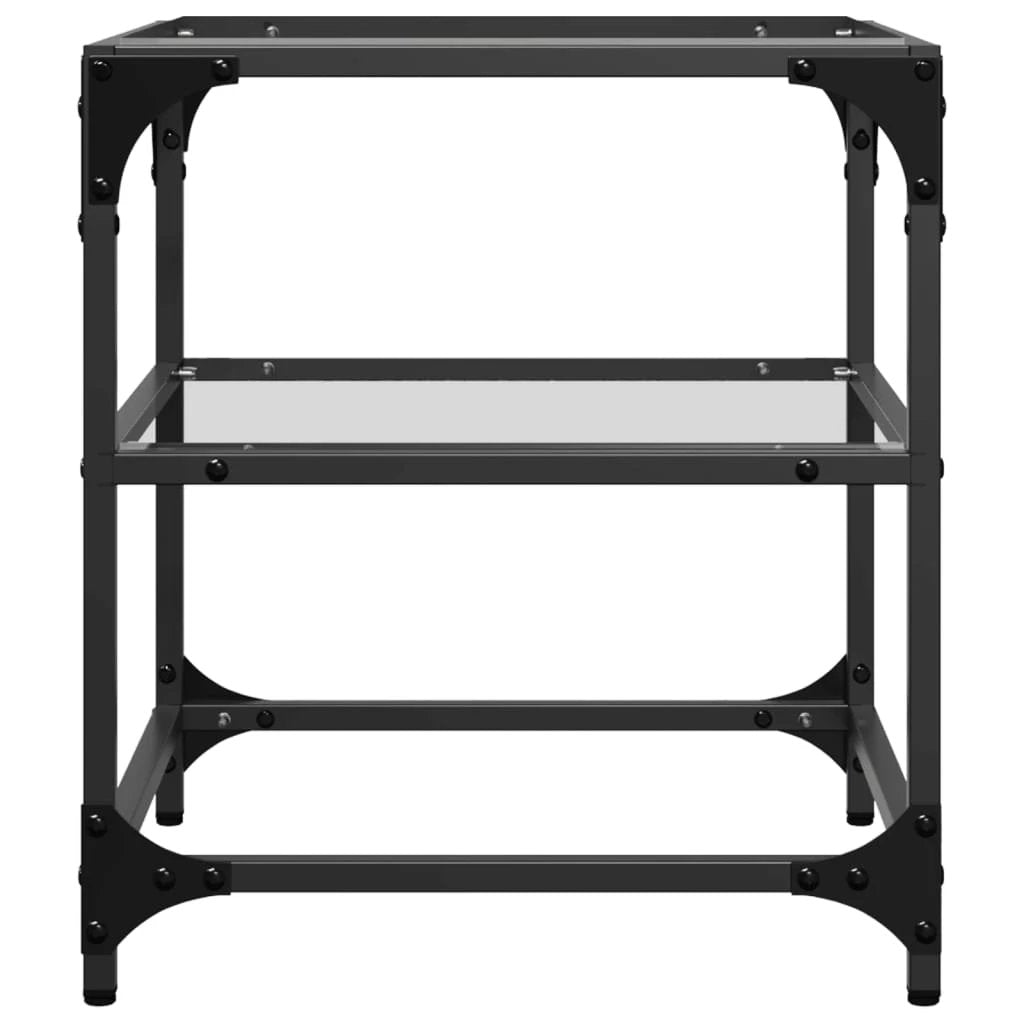 VidaXL Coffee Tables 40x40x45 cm Glass Top Steel Set Of 2 For Living Room Decor by vidaXL