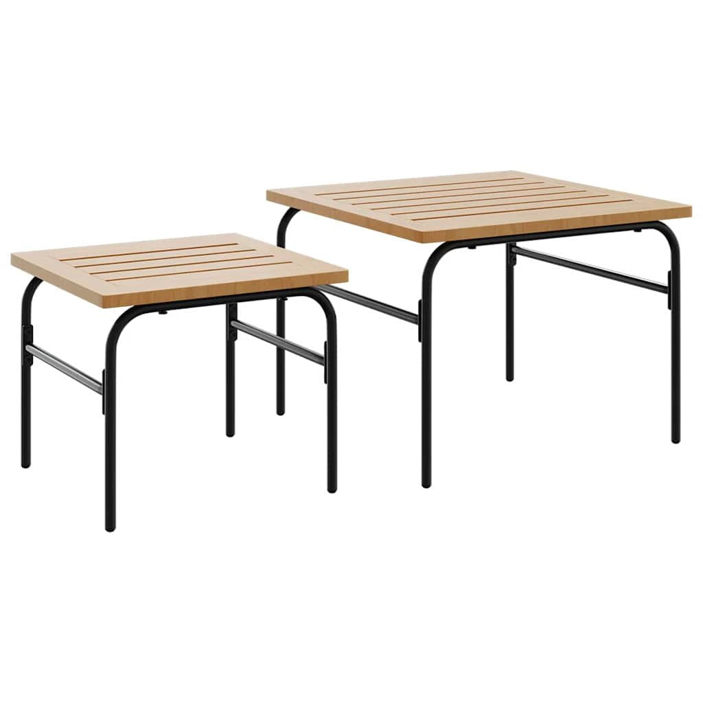 VidaXL Nesting Coffee Tables 2-Pcs Steel Outdoor by vidaXL