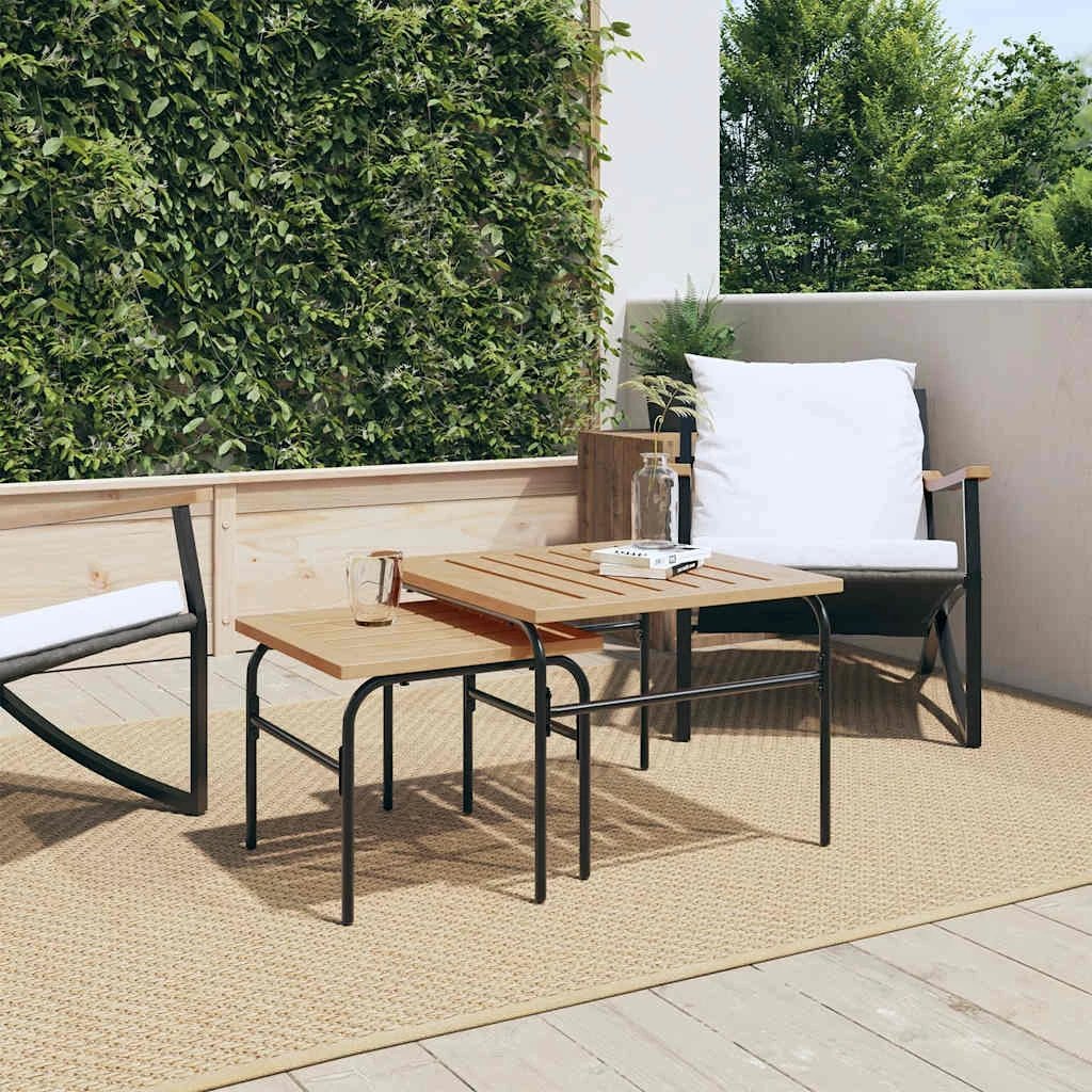 VidaXL Nesting Coffee Tables 2-Pcs Steel Outdoor by vidaXL