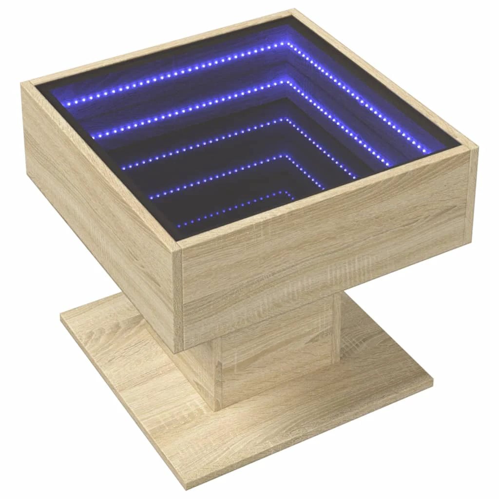 VidaXL Coffee Table 50x50x45 LED Infinity Mirror by vidaXL
