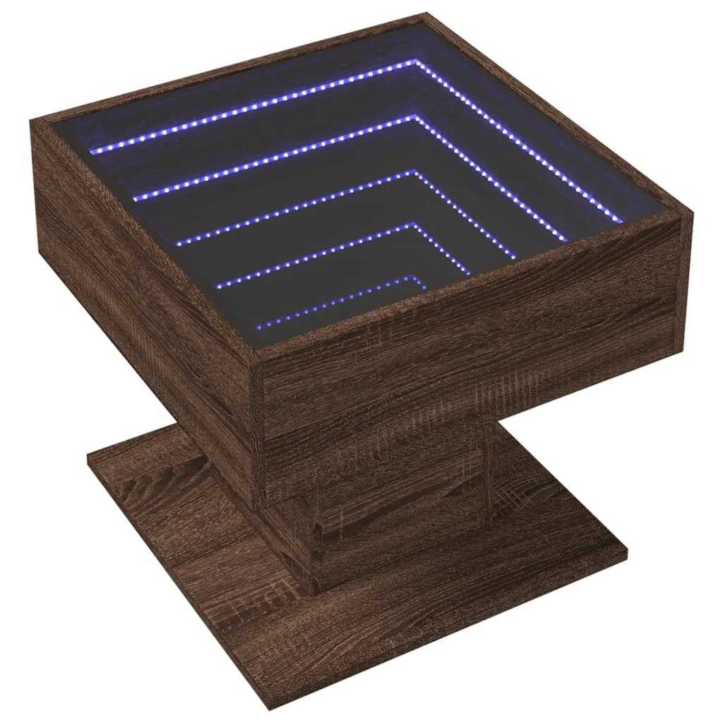VidaXL Coffee Table 50x50x45 cm LED Mirror by vidaXL