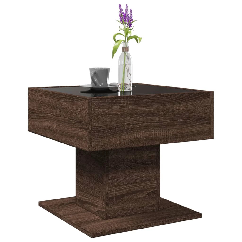 VidaXL Coffee Table 50x50x45 cm LED Mirror by vidaXL