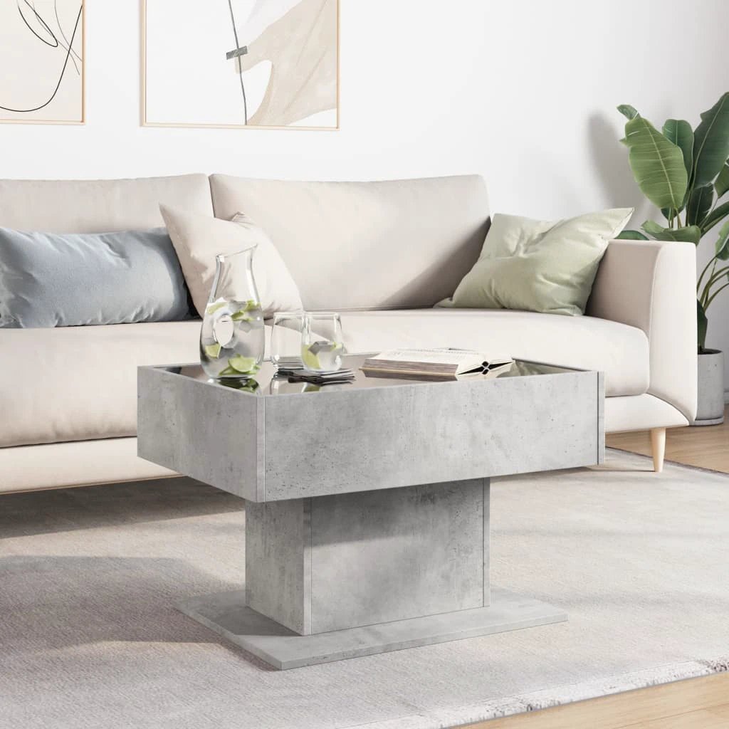 vidaXL VidaXL Coffee Table 70x50x45cm LED Mirror Home - Coffee Table