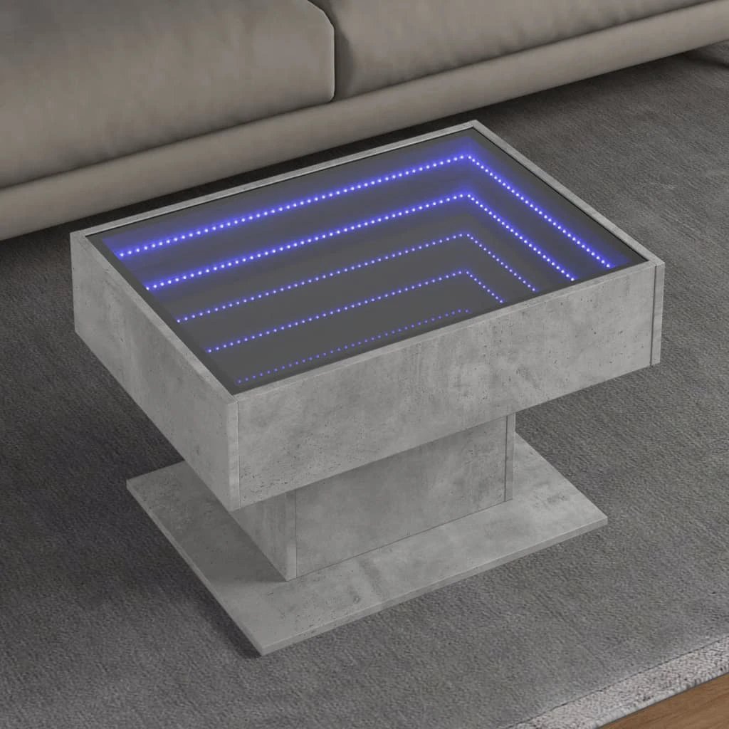VidaXL Coffee Table 70x50x45cm LED Mirror Home by vidaXL