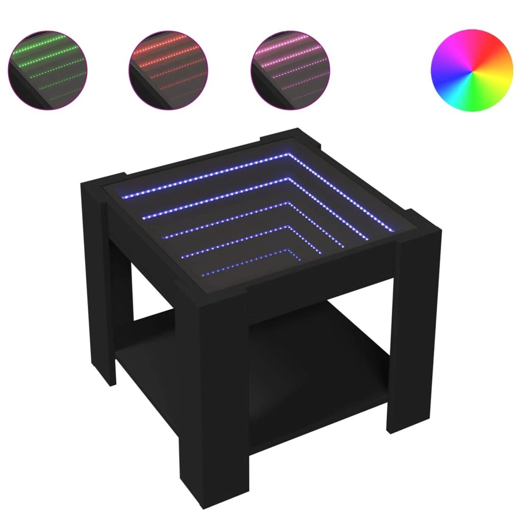 vidaXL CoffeeTable 53x53x45 LEDInfinityMirror LR by vidaXL
